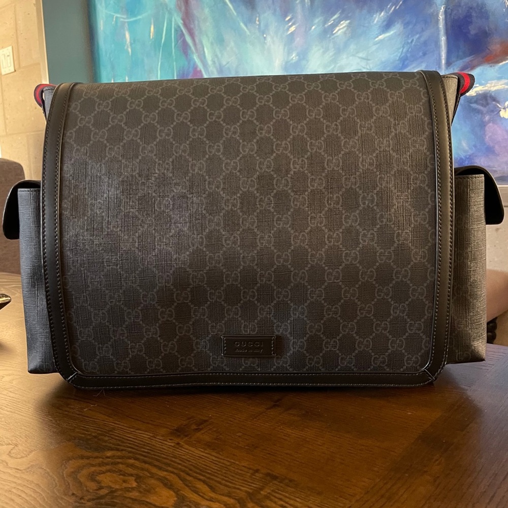 Gucci Black Supreme Diaper Bag